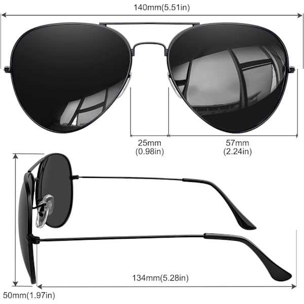 Musta kehys - Fly Polarized aurinkolasit miehille ja naisille Premium