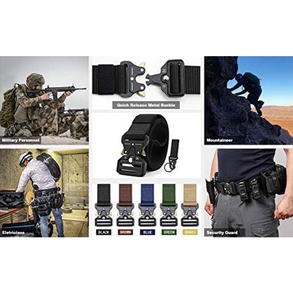 Taktisk bælte til mænd - Heavy Duty Webbing bælte - Justerbar militær