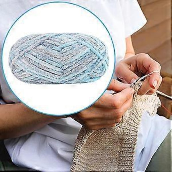Kraftig Garn Håndstrikket Garn Jumbo Rørformet Garn Vægt Garn Super Tykt Kæmpe Uldgarn til Huer Halstørklæder Tæppefremstilling Sweater Håndværk Blå Blue