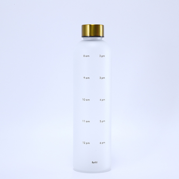 Vandflaske 1l Frosted White Gold - Vandflaske i plastdesign