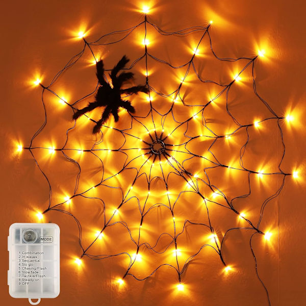 Spindelvevlys 60 LED 3.25ft Diameter Lys opp Spindelvev Hall