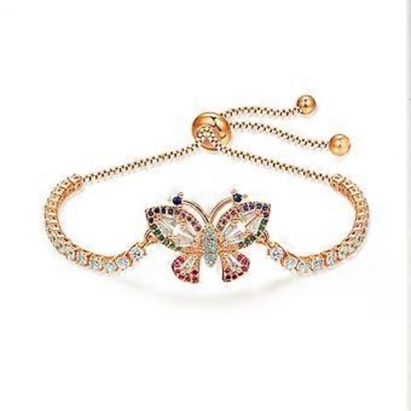 Elegant Zirkon Kristall Armband Justerbart Armband Dam Smycken
