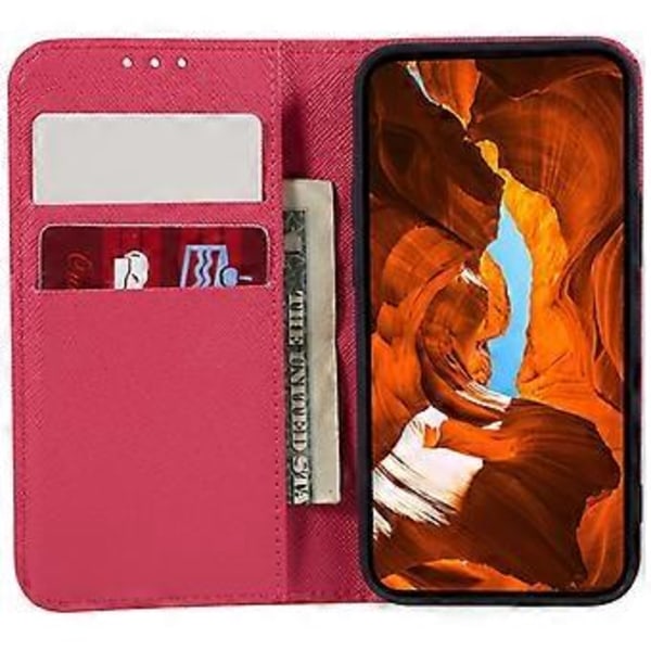 För Nokia G42 Flip Ställ Plånboksfodral Korsstruktur PU Läder Stöttåligt Mobilskal Style D