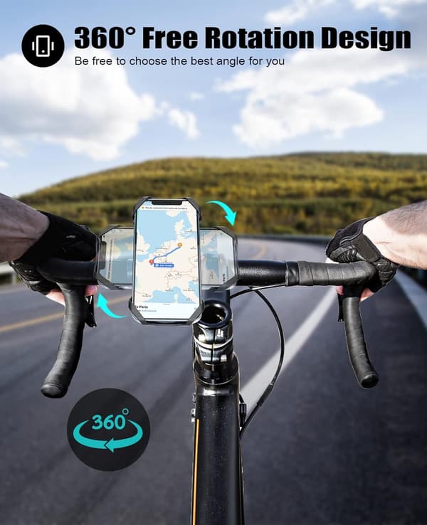 Cykeltelefonholder, Universal silikone styr cykelholder med 3
