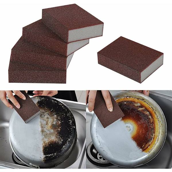 8 kappaletta Emery Magic Sponge Carborundum Brush Carborundum Magic Sponge Emery Sand Sponge kotiisi, kylpyammeeseen, huonekaluihin, ikkunanpuitteisiin ja keittiön altaisiin (10 cm)