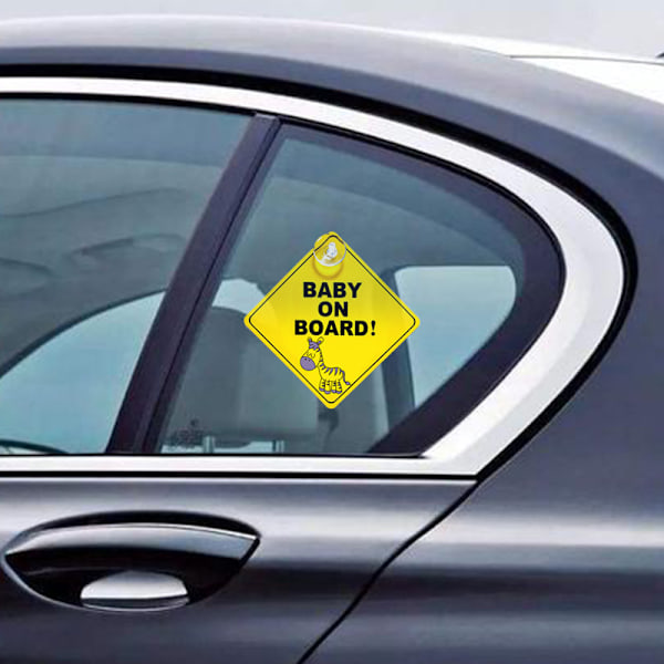 1 stk. (Løvemønster) Baby on Board Skilt til Bil, Magnetisk Bilrefleks