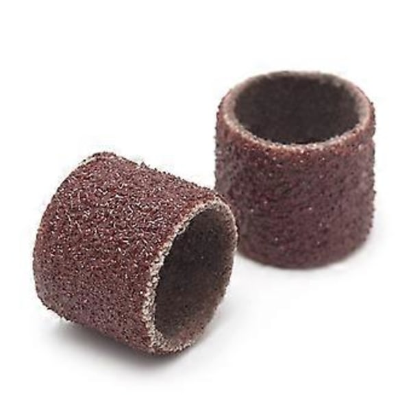 10 stk. 12,5 mm korn 80# slibebånd + 3,17 mm dorn roterende værktøj negleborebits brun