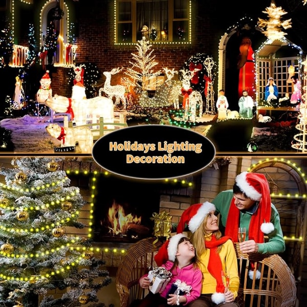 10M Super Long Christmas Lights Outdoor, 100LED 10m Long Plug in