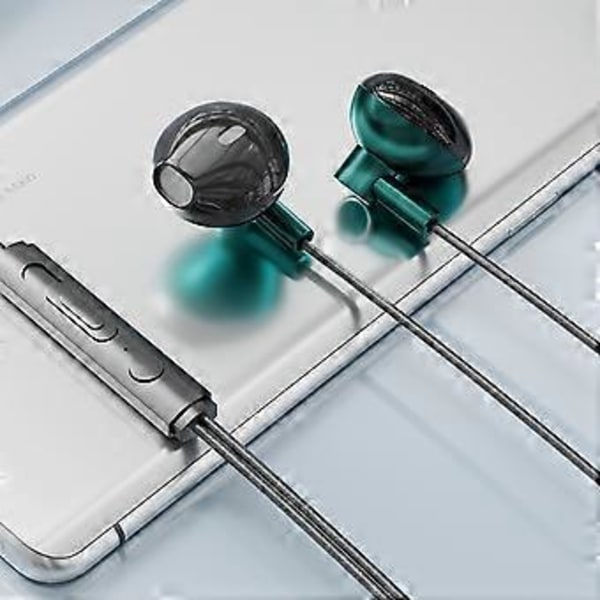 Type-C/3,5 mm langalliset kuulokkeet basso nappikuulokkeet stereo kuulokkeet musiikki peli kuulokemikrofoni mikrofonilla matkapuhelimelle tabletille vihreä Green