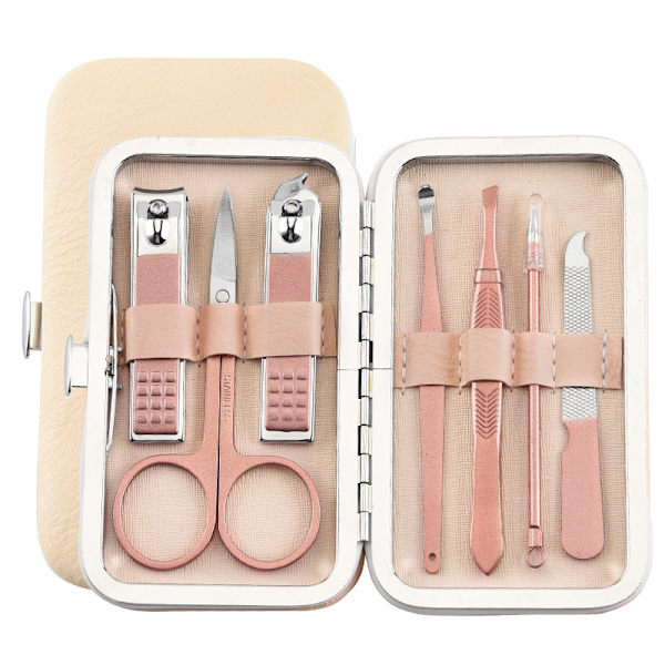 Manikyr Pedikyr Kit, 7 st Professionell Nagelklippare Set Rostfritt Stål Nagelbandsskärare