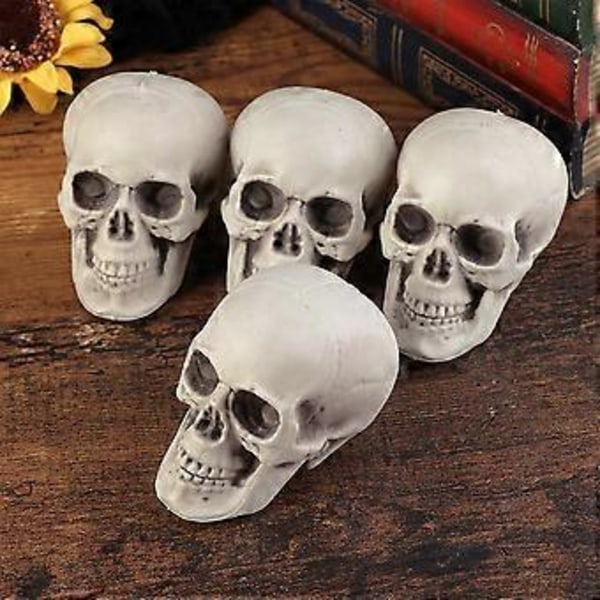 2 stk. Halloween Kunstig Kranie Bordplade Kranie Ornament Spøgelseshus Rekvisitter Festartikler