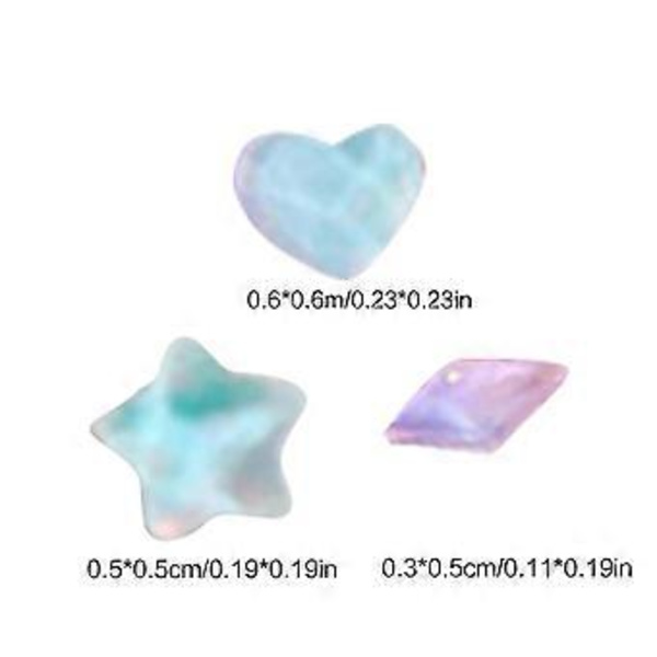 50 st/förpackning Romber Nagelberlocker Hjärtan Nagelkonst Berlocker Manikyr Tillbehör Stjärna Nagel Strass Berlocker DIY Nagelmaterial Star