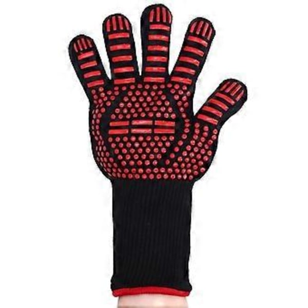 2 stk. Grillhandsker Uafhængigt Fingerdesign Vaskbart Polyester Silikone Materiale 500C Varmebestandighed Ovnhandsker