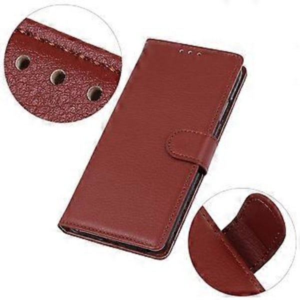 Plånboksfodral för Motorola Edge 60 Fusion 5G PU Läder Telefonskal Litchi Textur Brown