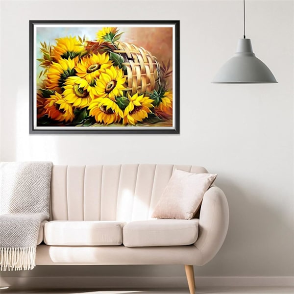 30x40cm 5D Diamantmålning Solros, DIY Diamantmålningssatser för A