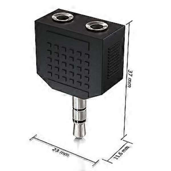 3,5 mm hodetelefon-Y-splitter (2-pakning) | 1 hann til 2 hunn Audiobits | Ideell for alle lydenheter med en 3,5 mm tilkobling