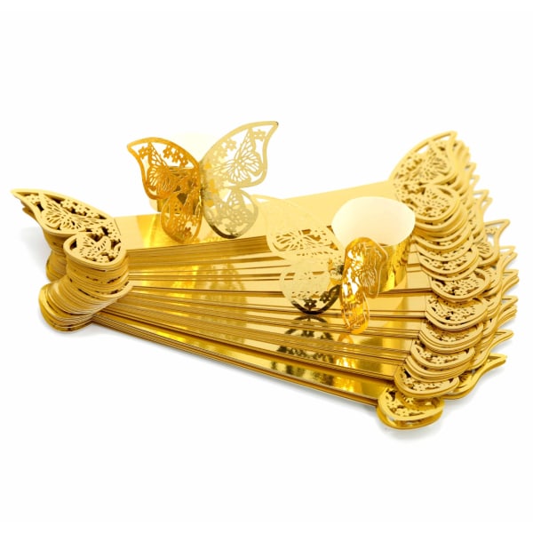 50 stk. Butterfly Papir Serviet Ring 3d Butterfly Serviet Holder