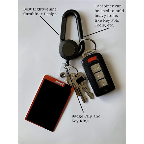 2-pack ELV Självdragande ID-kortshållare Nyckelrulle, Tunga