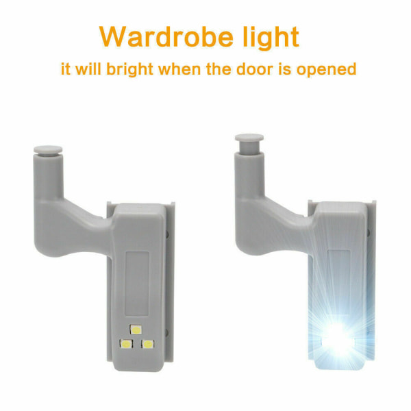 10PC LED Smart Sensor Hinge Cabinet Cupboard Wardrobe Cupboard