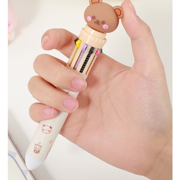 Firedelt pakke, 10 farger i 1 Pusheen-penn, original sammenleggbar