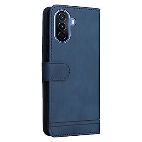 Telefondeksel i lær til Huawei nova Y70 / Y70 Plus / Enjoy 50 Blue