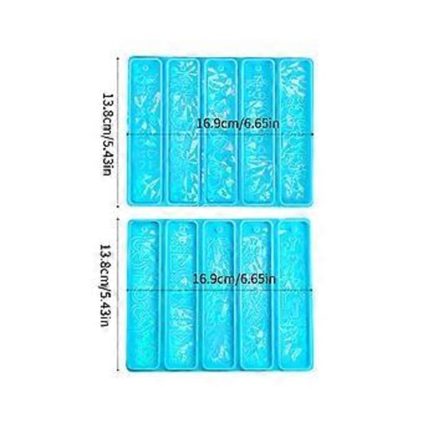 Holografisk Lys og Skygge Bogmærke Silikoneform Epoxy Resin Form til DIY Dekor Håndværk Nøglering Vedhæng Smykkefremstilling Blå Blue2