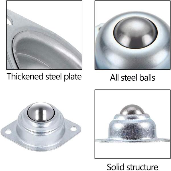 Kuleoverføringsenheter, 6 stk møbelhjul Flat Ball Roller Bear
