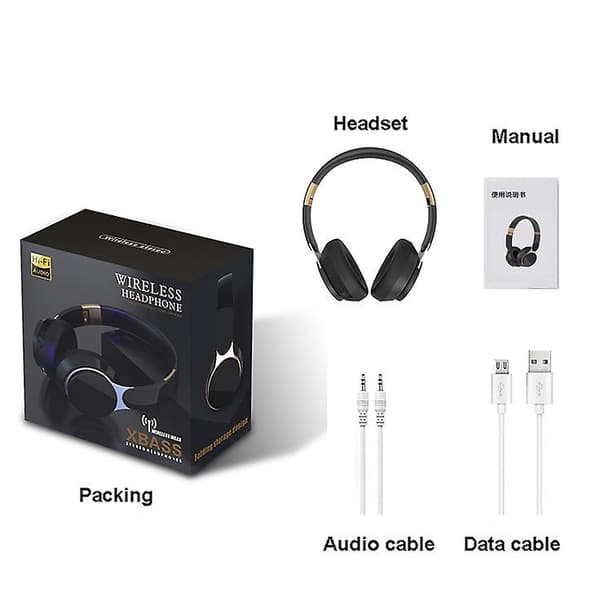 Hörlurar Trådlösa Bluetooth Hörlurar Over Ear Headset Stereo