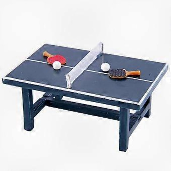 Kompakt Dekorativt Pingisbord och Bollset för 1/10 Skala