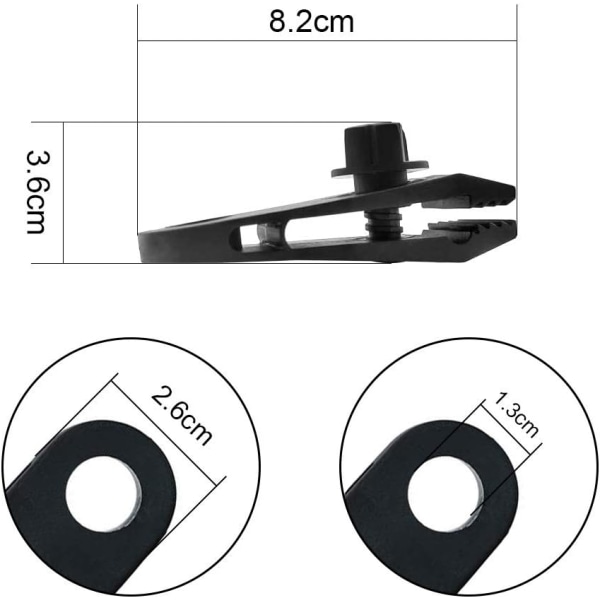 Presenningklips Presenningklips Teltklips Plast Presenning Sikrer Multifunksjonsklemmer Svart Justerbar Presenningklips Presenning Markise Tilbehør Utendørs Camping 15stk