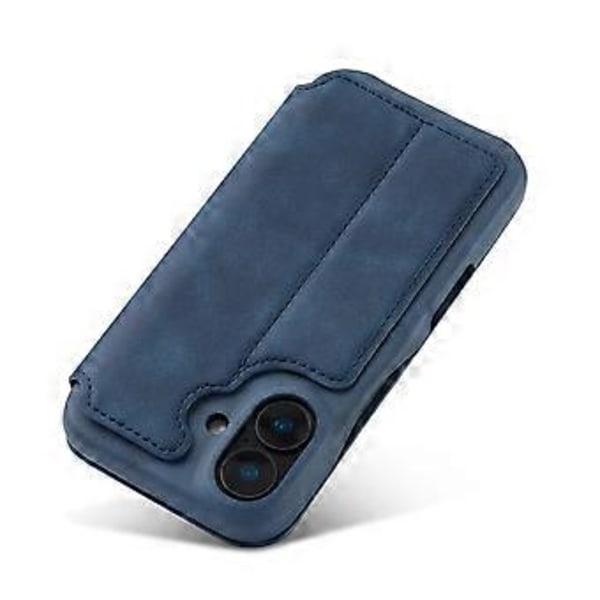 LC.IMEEKE iPhone 16 -kotelo korttipidikkeellä, jalustalla ja nahkaisella suojakuorella Style A