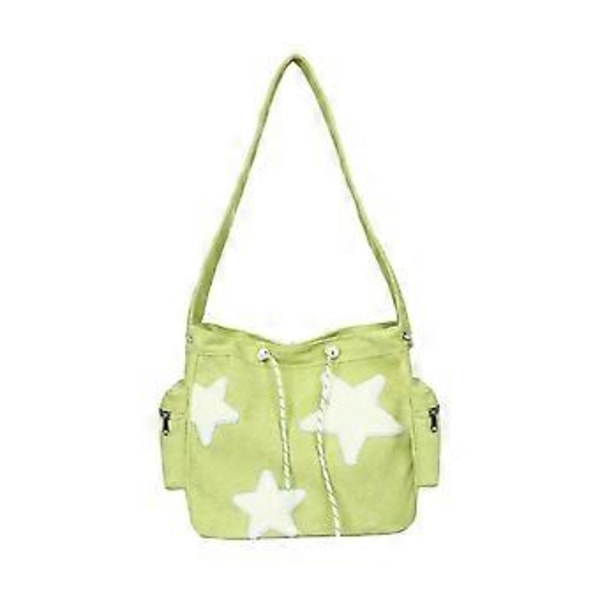 Axelväska för Kvinnor Corduroy Crossbody Väska Stilren Påse Portabel Handväska Satchel (Grön) Green