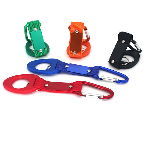 Hållbar Silikon Vattenflaska Hållare Clip Hook Bärar med Karab