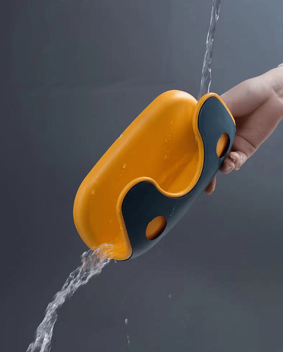 Blå gul hållare lockficka väggmonterad lockhållare självhäftande