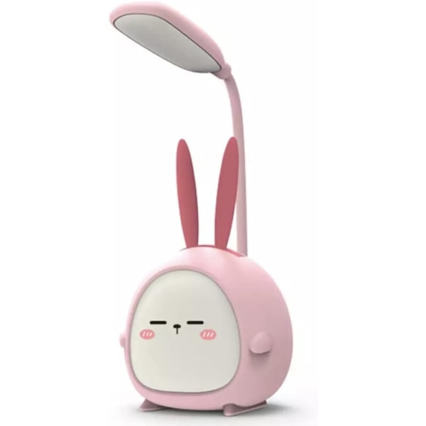 Bärbar LED skrivbordslampa (rosa kanin), söt kanin med nattli