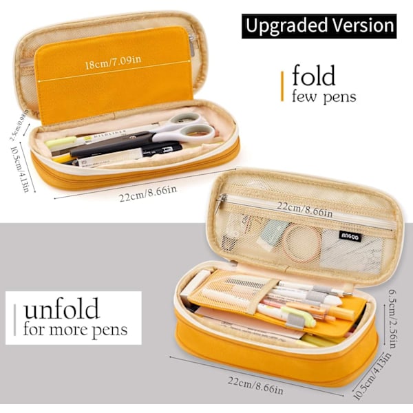 Stor kapacitet blyantpose opbevaringspose til voksne piger studerende -