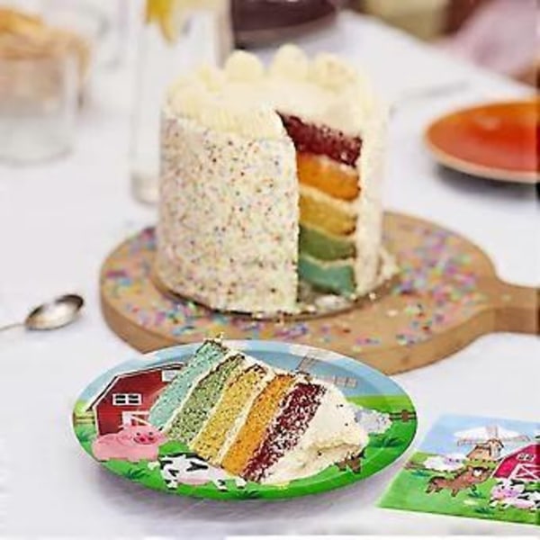 Bondgårds Ko Ranch Kyckling Djur Barnkalas Servis Papperstallrik Pappersmugg Servett Dekoration Party Tillbehör (stil3374)