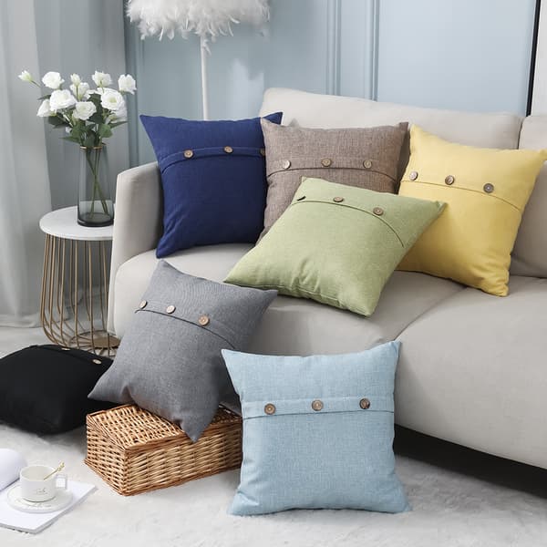 1 st dekorativt kuddfodral 45x45cm för hem vardagsrum sovrum soffa stol (gul)