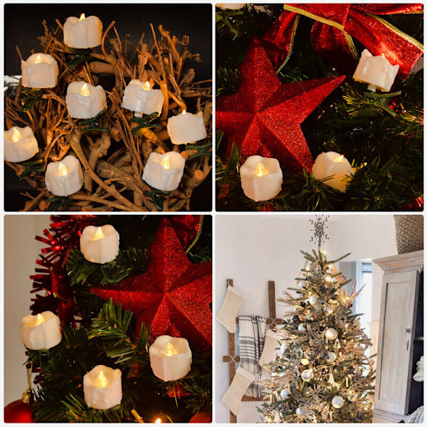 9 stk stearinlys juletrærlys med treclips uten LED