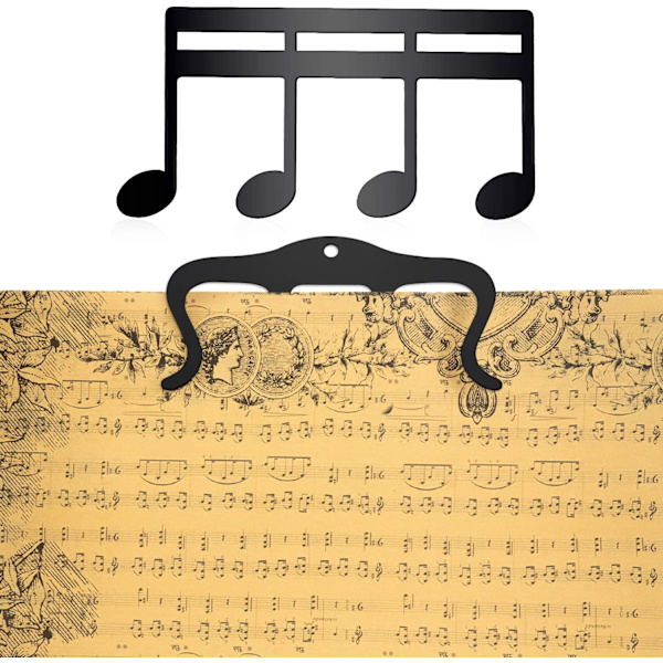 2 stk. (sort) Metal Musik Bog Klip, Musik Stativ Klip Ark Musi
