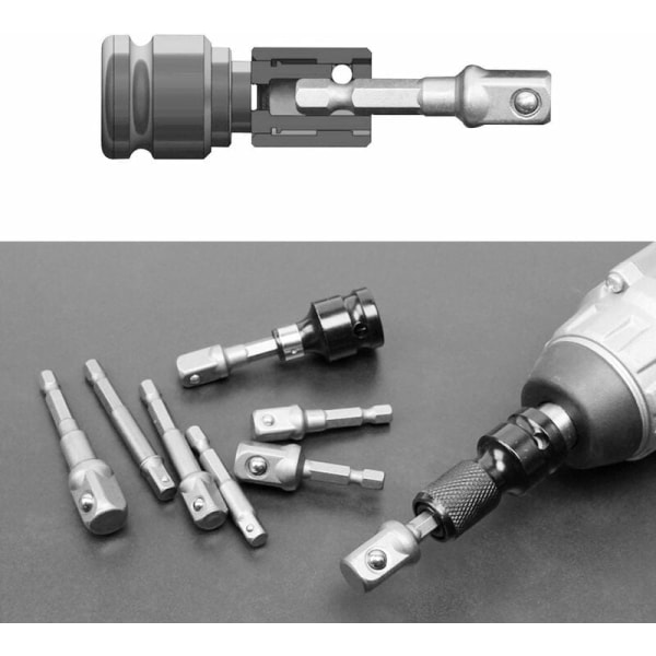 Kuusiokolosovitin 1/4, 1/2, 3/8 neliöön - 3 kappaletta kuusiokolohylsyadapteri Hylsyadapteri Hylsyavain Mutterisarja Liitäntälaajennus Akun ruuvimeisselille