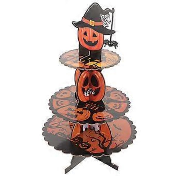Halloween Party Cupcake Ställ Pumpa Dessert Cupcake Ställ Snacks Display Rack
