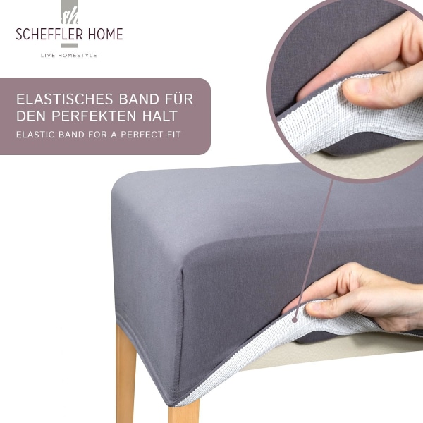 Stretch Bomull Elastisk Stolsöverdrag/Set om 2 / Vinröd/Stretch C
