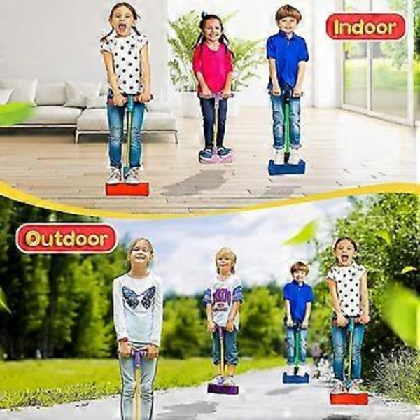 Skumgummi Pogo Stick för Barn, Utomhusleksak för Pojkar och Flickor i Åldern 3-12, Rosa
