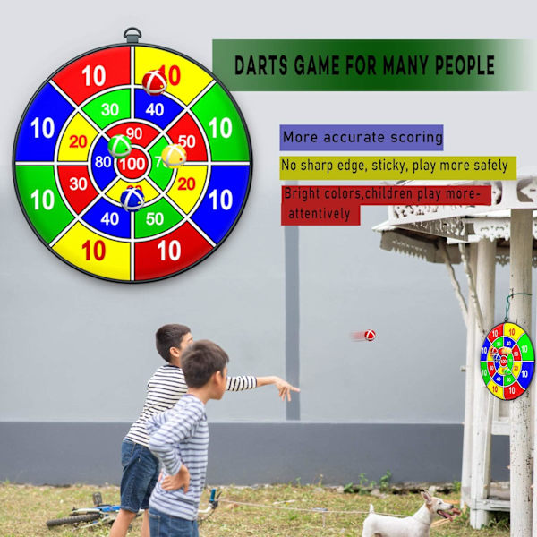 Dobbeltsidet dartboard med klæbende bolde, indendørs og udendørs sport