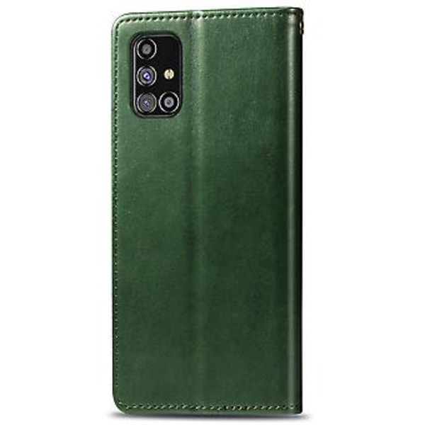 Solid Färgläderfodral För Samsung Galaxy M31s Green