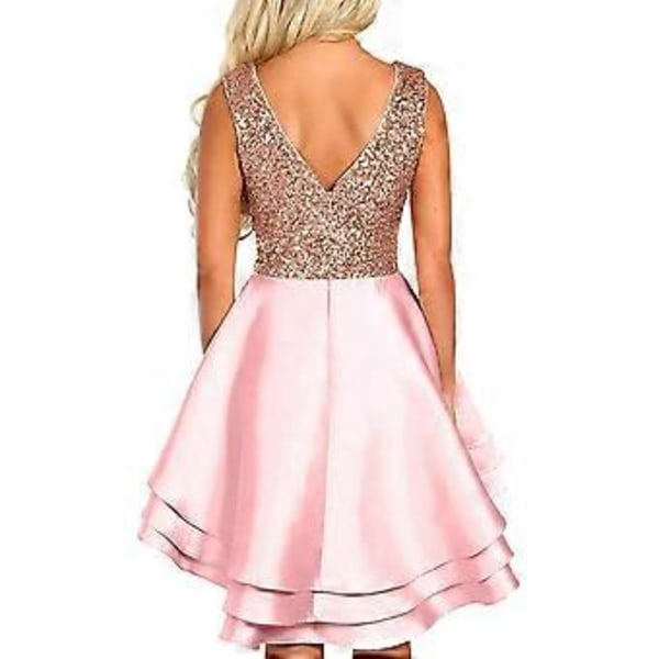 Dame Paillet Glitter V-hals Skater Mini Club Cocktail Party Swing Kjole (style807)