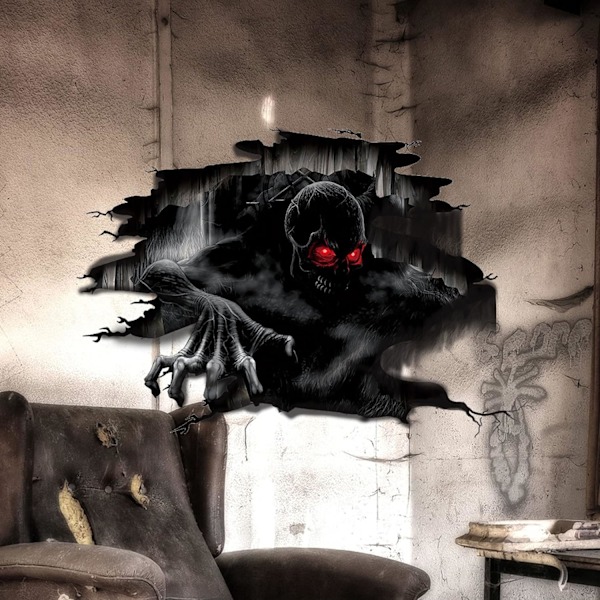 Halloween-seinäkoriste 3D-haamukahvan lattia-seinäkattotarrat Pe