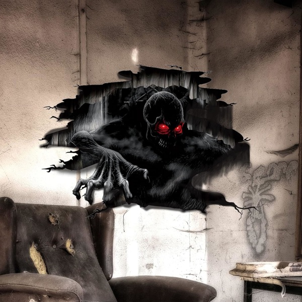 Halloween väggdekor 3D spökhänder golv vägg tak klistermärken Pe