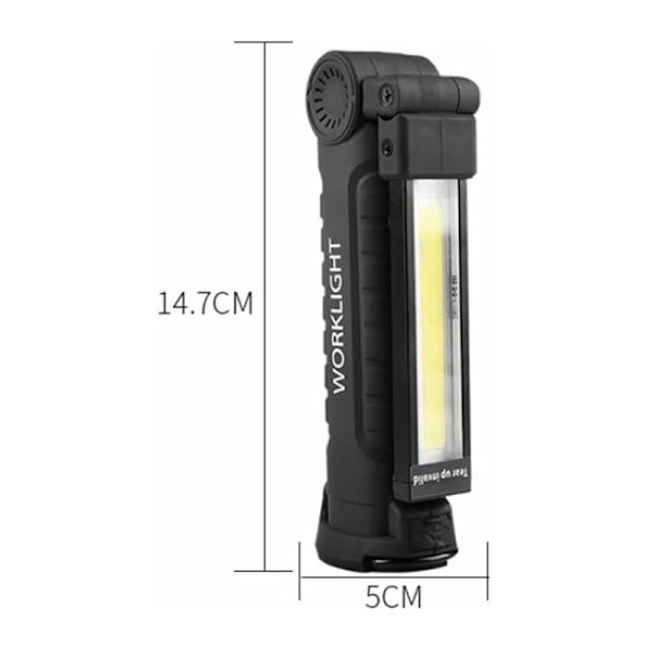 Pocket Lam LED-arbejdslys, 2 stk. COB LED-arbejdslys Lam-lommelygte med magnetisk base 5 tilstande Lys USB-campinglampe til garage osv.